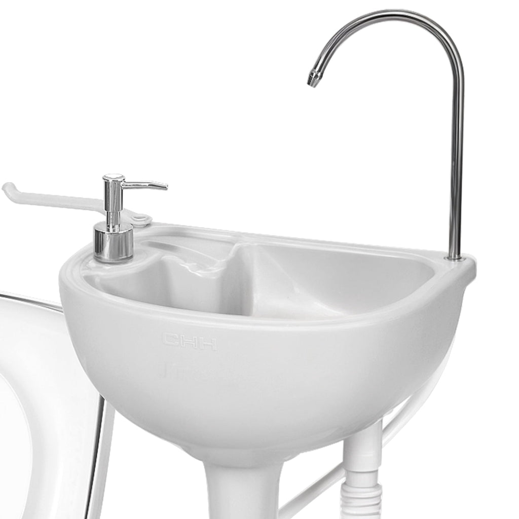 DEXTRUS 5.3 Gallon Portable Toilet and 17L Portable Camping Sink Hand Wash Basin Station & Flush Potty for Outdoor,Camping, RV Toilet
