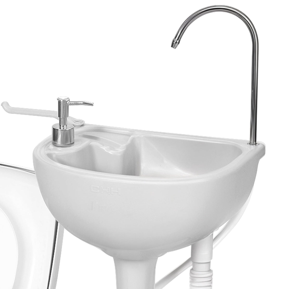 DEXTRUS 5.3 Gallon Portable Toilet and 17L Portable Camping Sink Hand Wash Basin Station & Flush Potty for Outdoor,Camping, RV Toilet