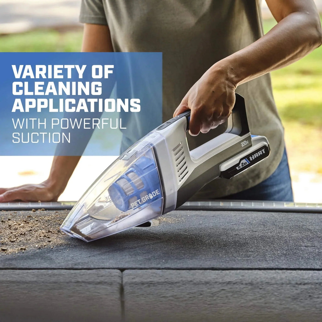 HART 20-Volt Cordless Hand Vacuum Kit With Motorized Brush Roll - HPHV34B