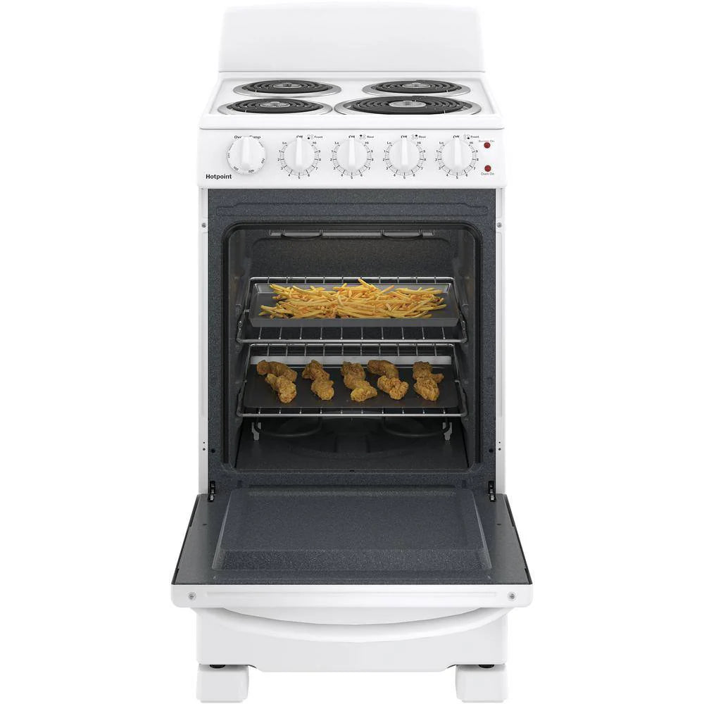 Hotpoint Freestanding Electric Range, 20 in, 4 Burner, White