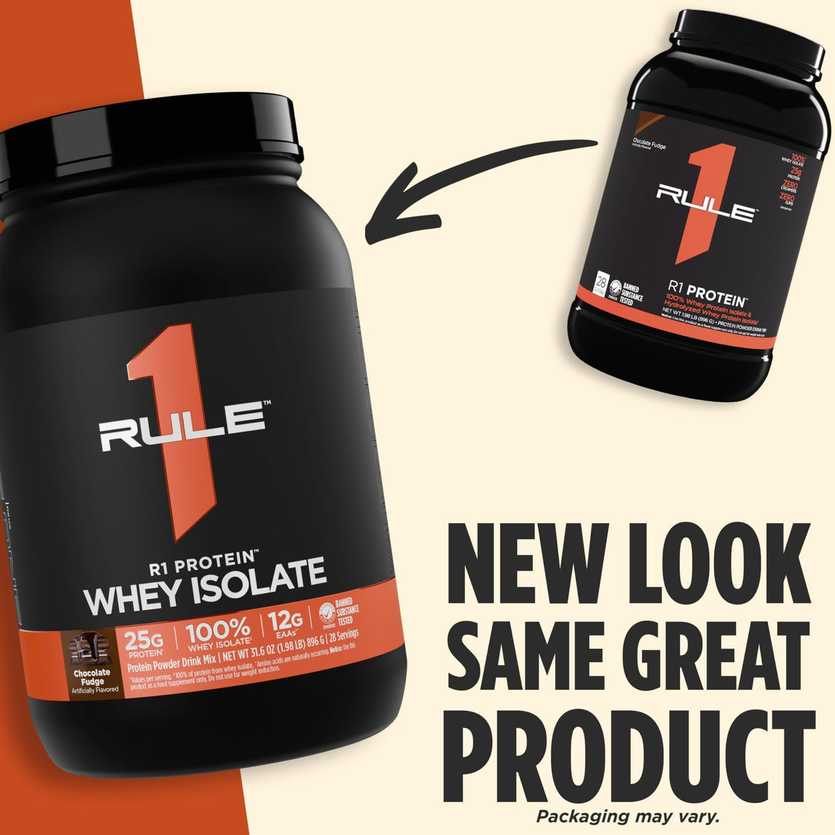 Rule 1 Proteins R1 Protein Whey Isolate - with 25g Protein & 6g BCAA Isolated & Hydrolyzed Sources for Workout Recovery (3 Pounds, Café Mocha)