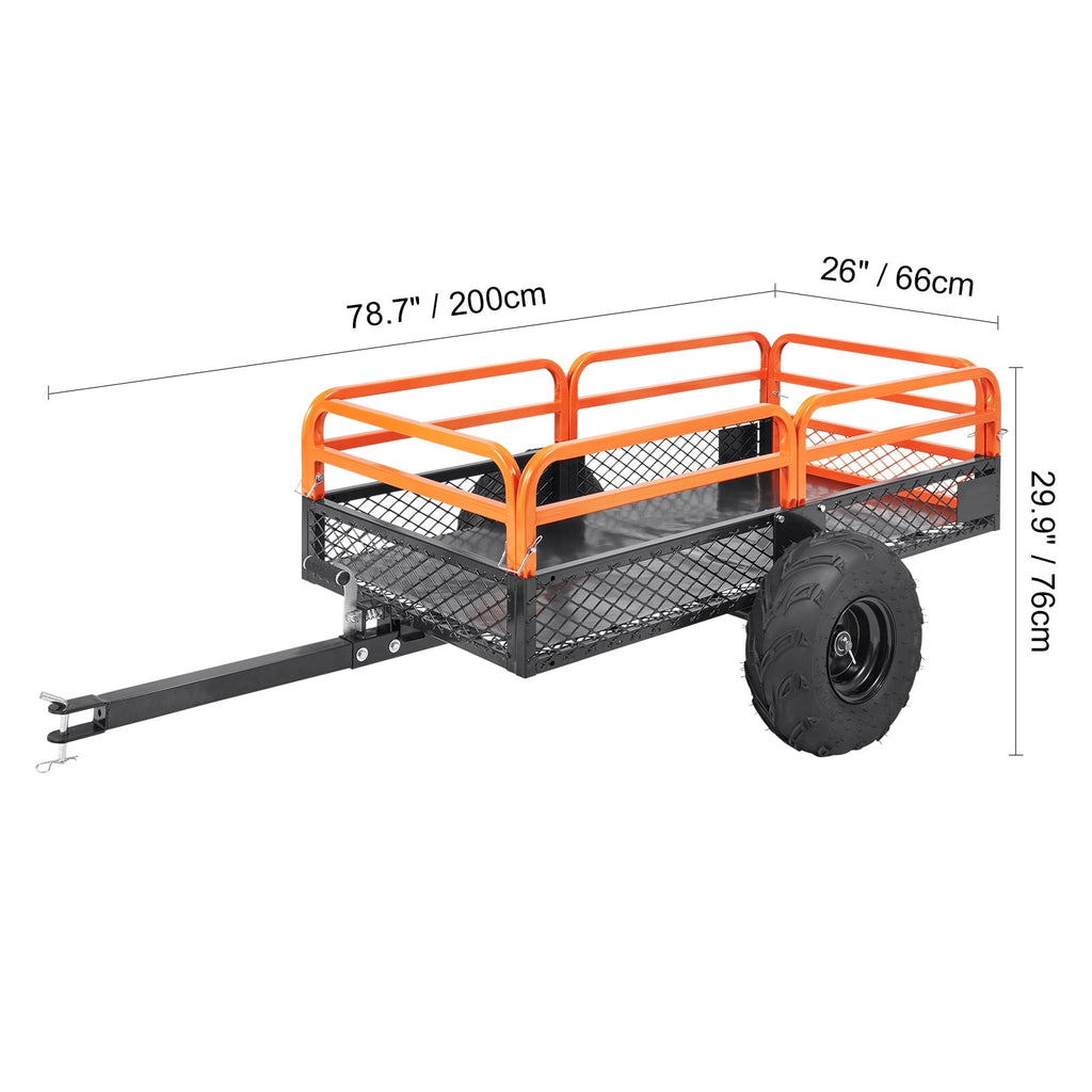 BENTISM Dump Trailer Tow Behind Dump Cart, 1500 lbs 15 Cu. Ft, Steel Construction Garden Utility Trailer with Removable Sides for Riding Lawn Mower