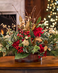 Vintage Holiday Silk Flower Centerpiece