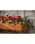 Plush Velvet Poinsettia, Pine & Berries Artificial Christmas Holiday Garland