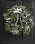 Winter White & Silver 24" Artificial Holiday Wreath