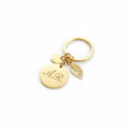 Personalized gold initial keychain charm