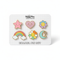 Set of 5 cute colorful enamel pins on display card