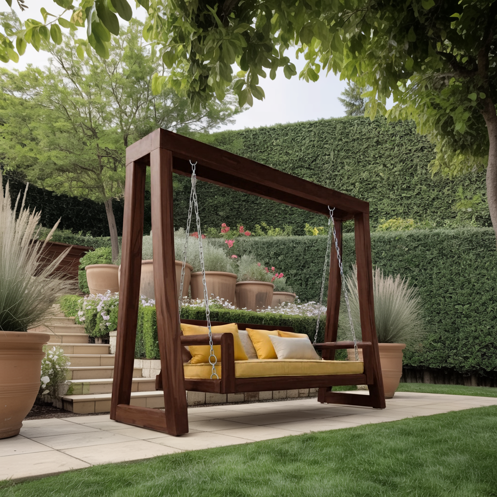 Contemporary Outdoor Swing Bench For Garden Patio Relaxation